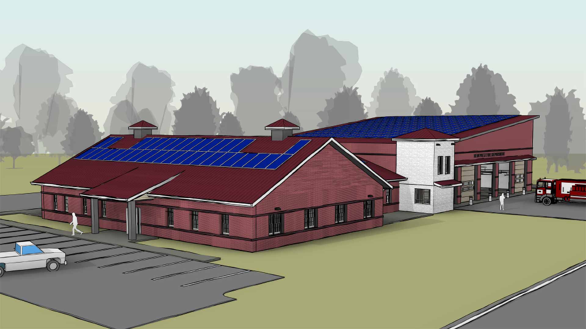 PV Roof Rendering New Paltz Firehouse