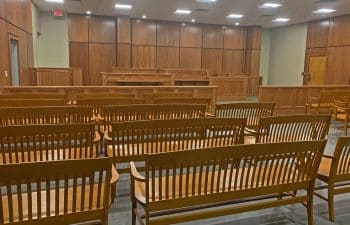 Custom-built court chamber and benches