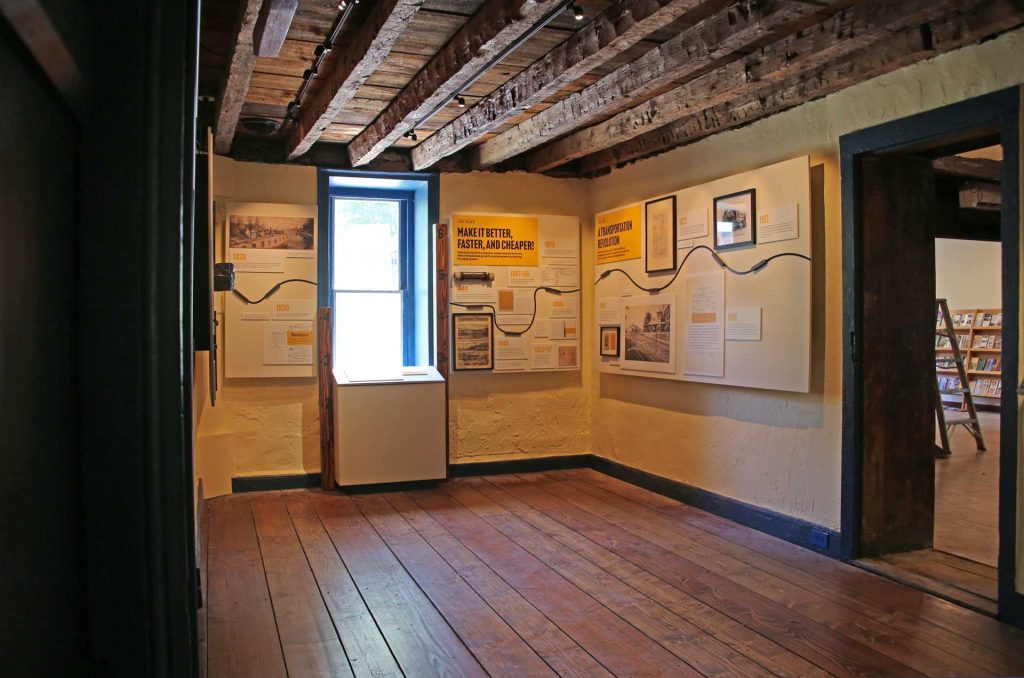 Depuy Canal House Museum Exhibit Room With Exposed Beam