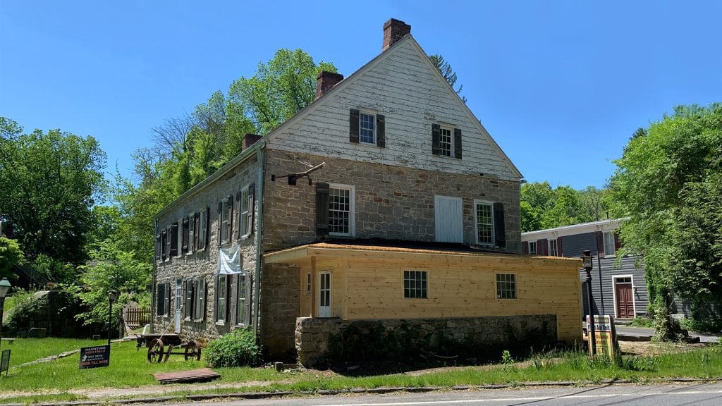 Depuy Canal House Front During Restoration