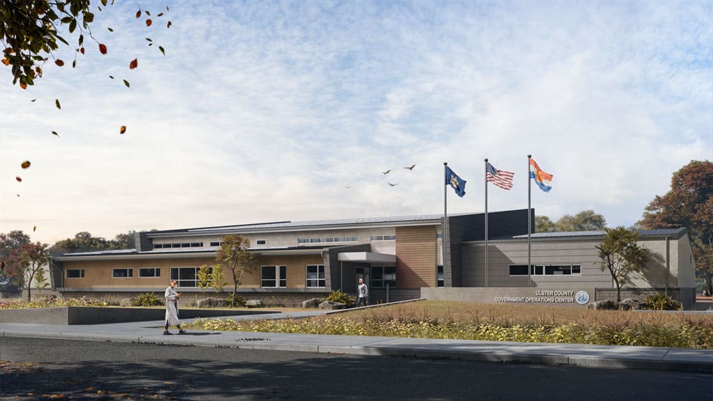 Exterior rendering of the proposed Ulster County Emergency Communications Center